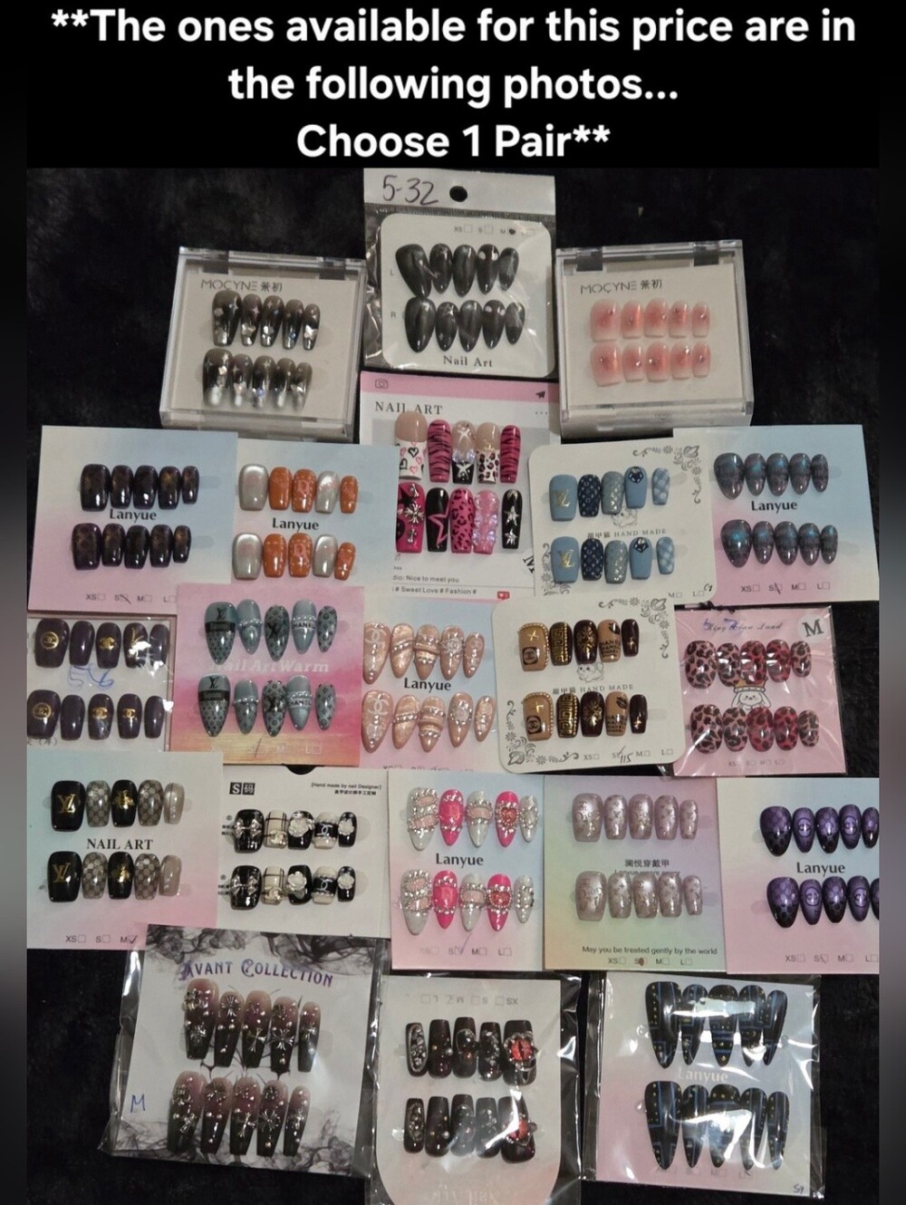 Handmade Press On Nails, CHOOSE 1 PAIR
